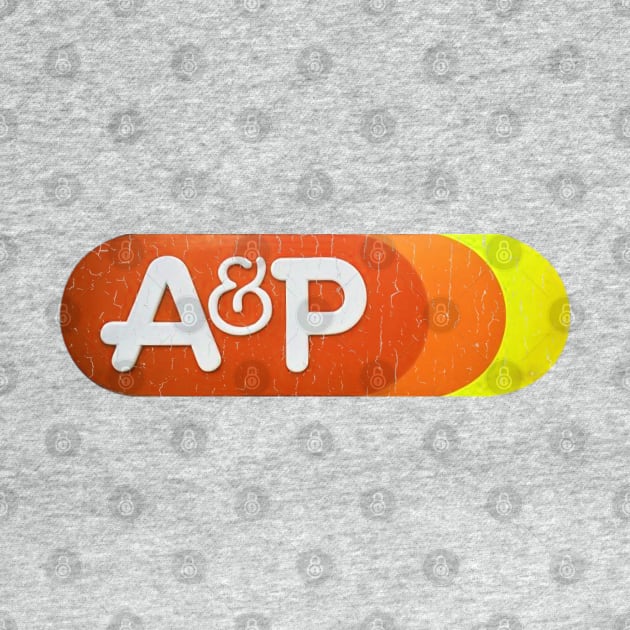 Distressed Vintage A & P logo 70's style by offsetvinylfilm